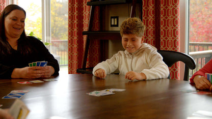 Mom and Son smiling while playing SWOOP.