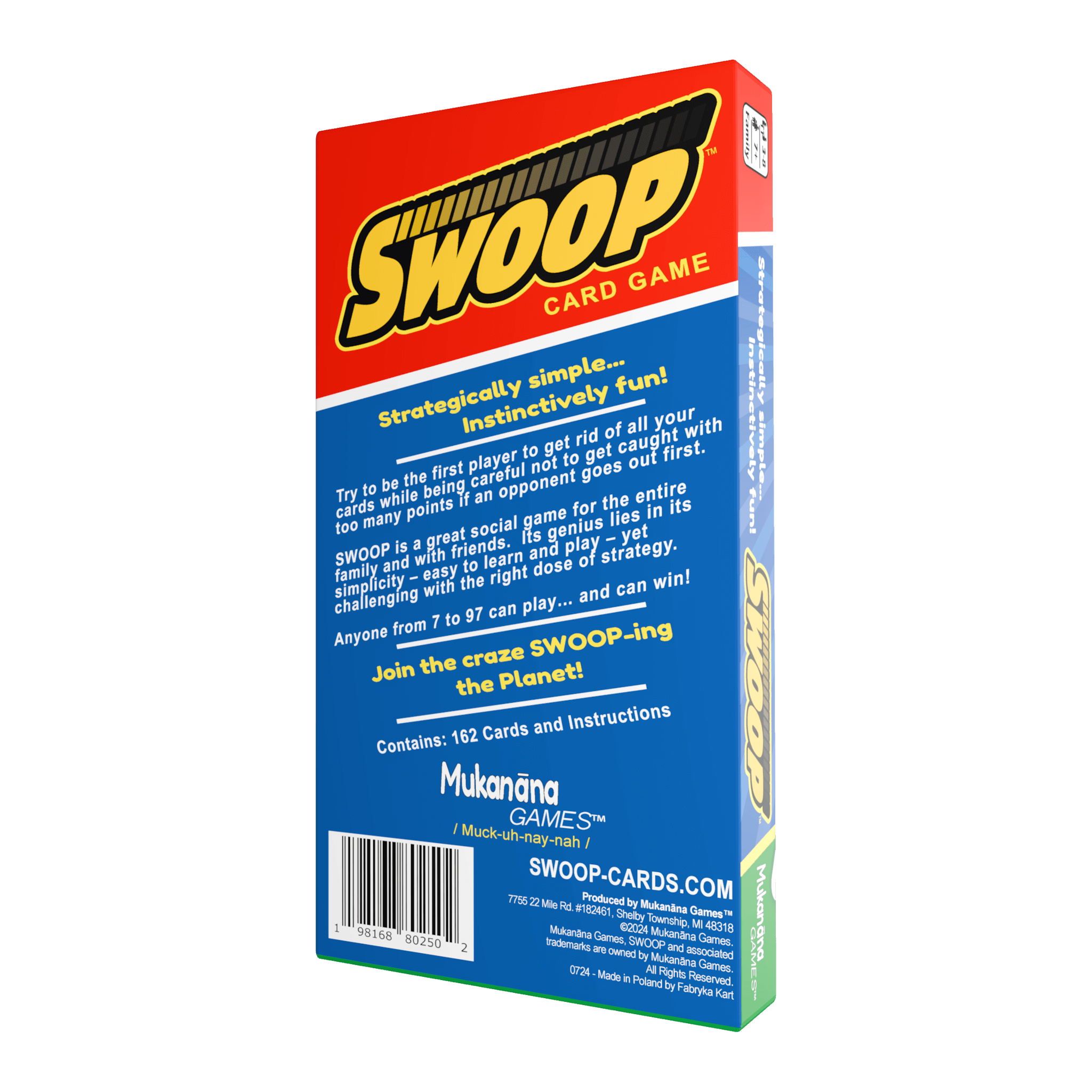 SWOOP Card Game Box Back